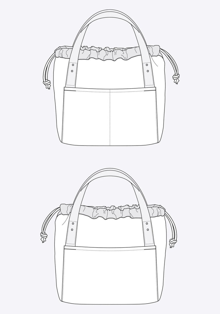 Grainline Studio Town Bag sewing pattern for a versatile tote with drawstring closure and pockets
