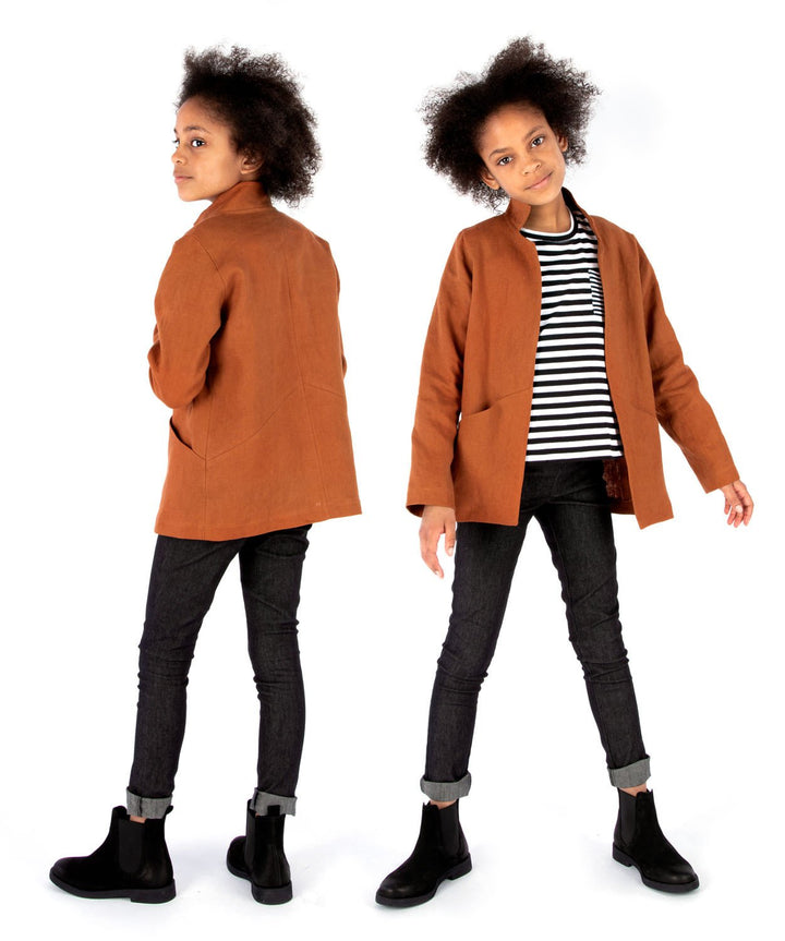 Jalie Tania Cardi-Blazer Coatigan Pattern – open-front blazer with pockets and notched collar sewing pattern