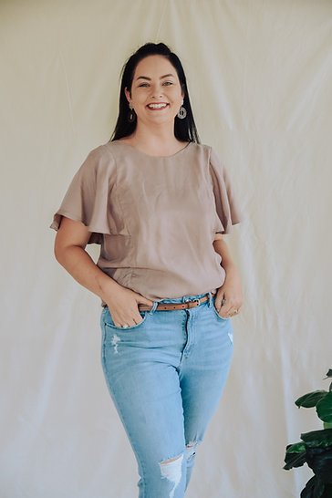 Sew to Grow Frankie Shift and Top sewing pattern, flutter sleeves, side panel pockets, optional tie, versatile lightweight top