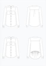 Grainline Studio Archer Button Up sewing pattern – loosely fitted shirt with angled or straight cuffs and back detailing