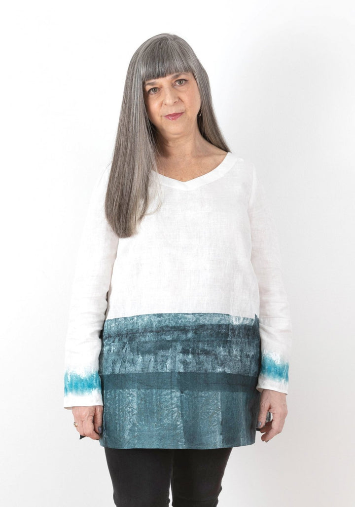 Grainline Studio Uniform Tunic sewing pattern with mix-and-match neckline, skirt, sleeve options, optional pockets, sizes 0–18