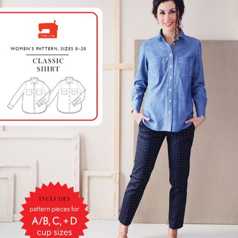 Liesl + Co Classic Shirt sewing pattern with professional details and cup size options