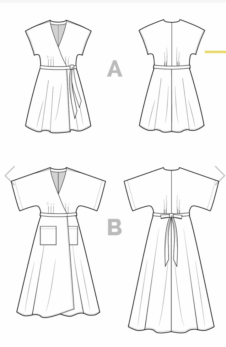 Closet Core Elodie Wrap Dress sewing pattern – romantic women’s wrap dress with sleeve and skirt variations