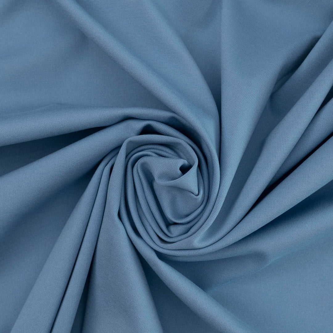 Sky Blue Ponte Knit - Smooth Rayon Blend Fabric for Tailoring