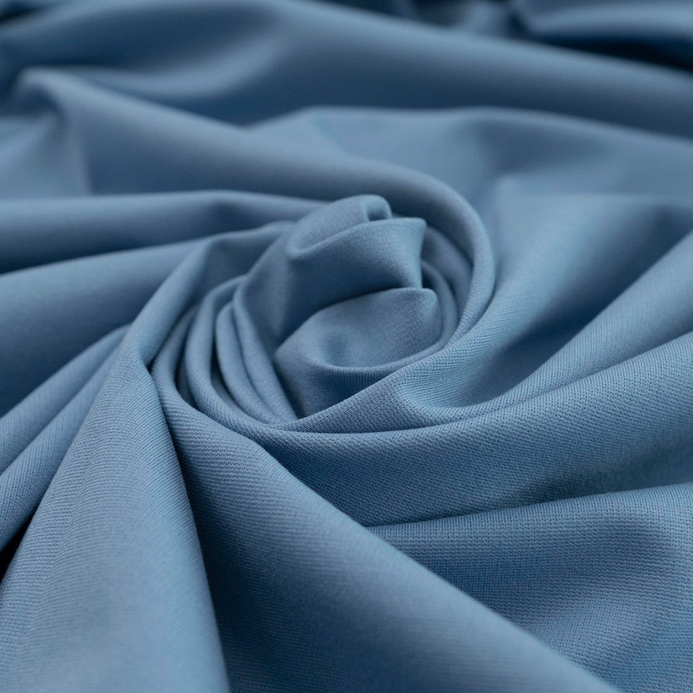 Sky Blue Ponte Knit - Smooth Rayon Blend Fabric for Tailoring