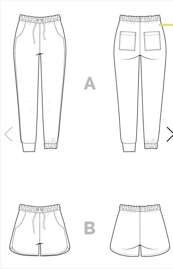 Closet Case Plateau Joggers sewing pattern with high-rise waist and wrap-around pockets