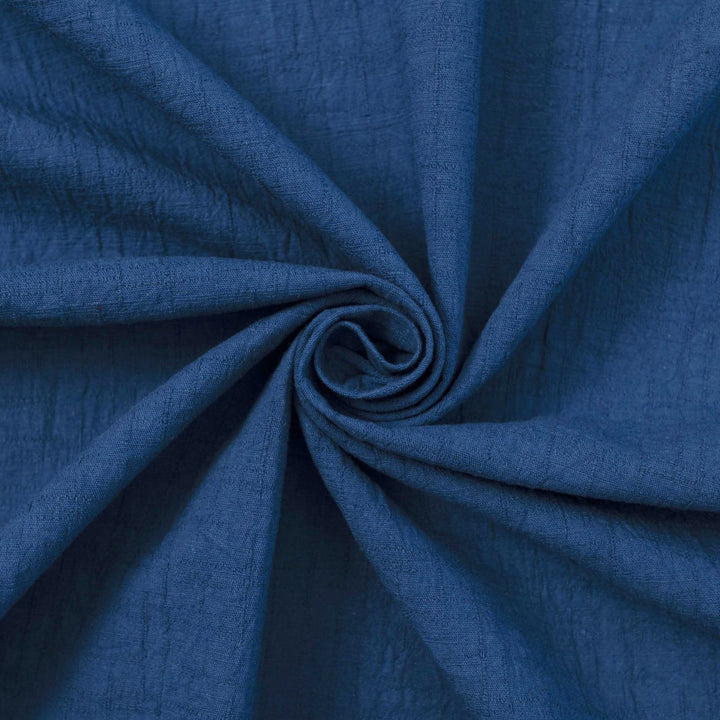 Japanese Cotton Wrinkled Dobby in Blue fabric with textured crumpled weave