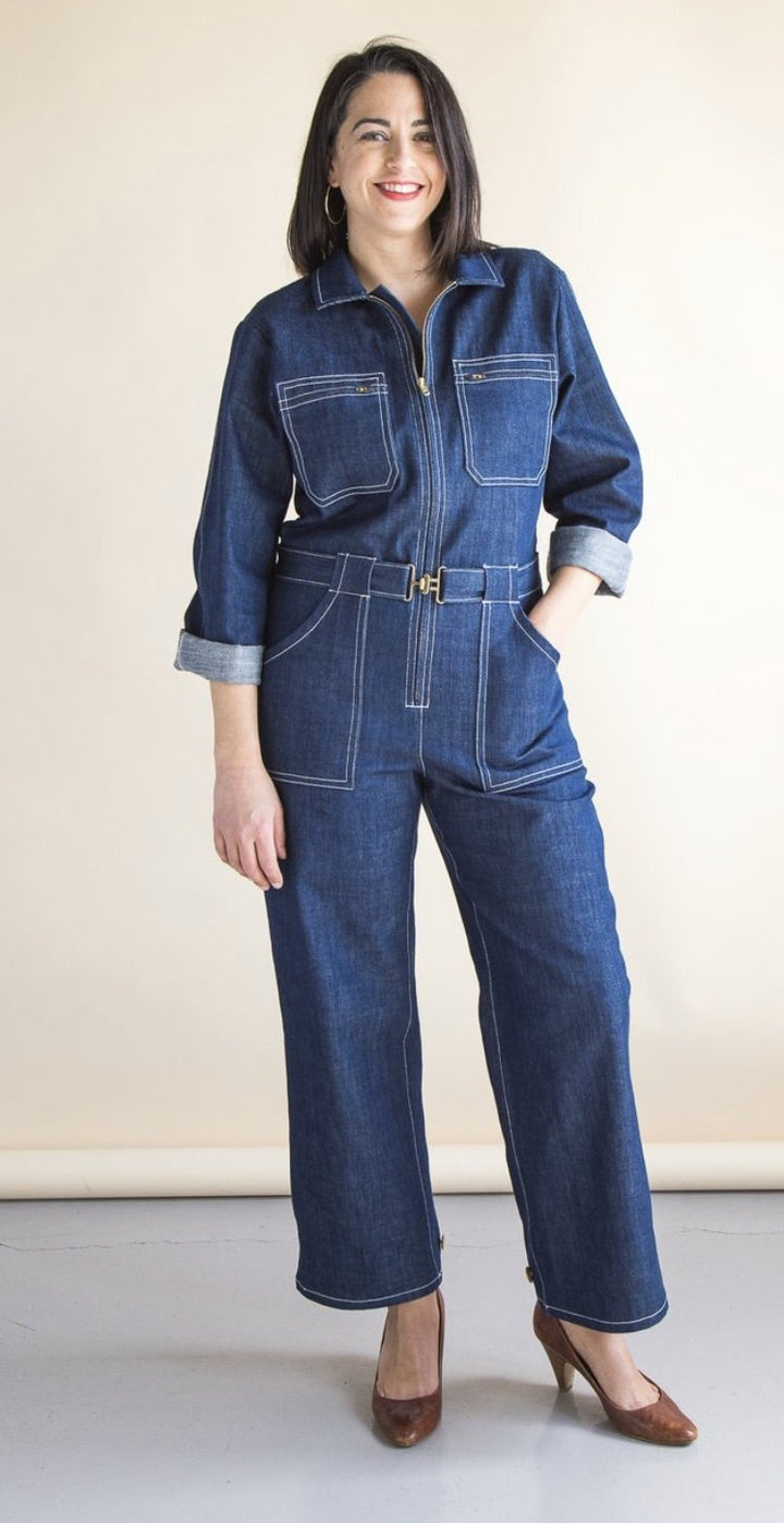 Closet Core Blanca Flight Suit sewing pattern – customizable boiler suit with sleeve, leg, and pocket variations