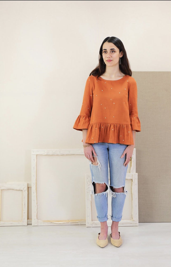 Liesl + Co Gelato Blouse and Dress sewing pattern with peplum blouse and A-line dress options