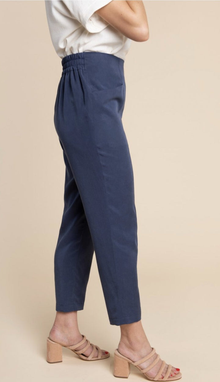 Closet Core Pietra Pants & Shorts sewing pattern – high-waisted trousers and shorts with flat front and elastic back