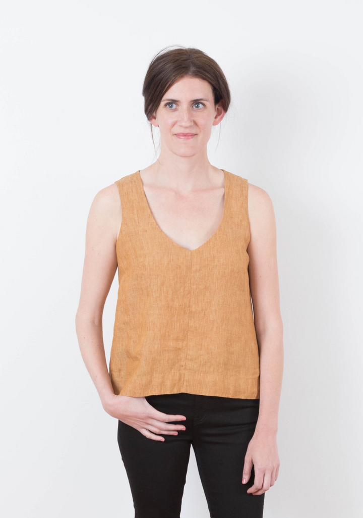 Grainline Studio Hadley Top sewing pattern – drapey semi-formal top with jewel or V-neck options