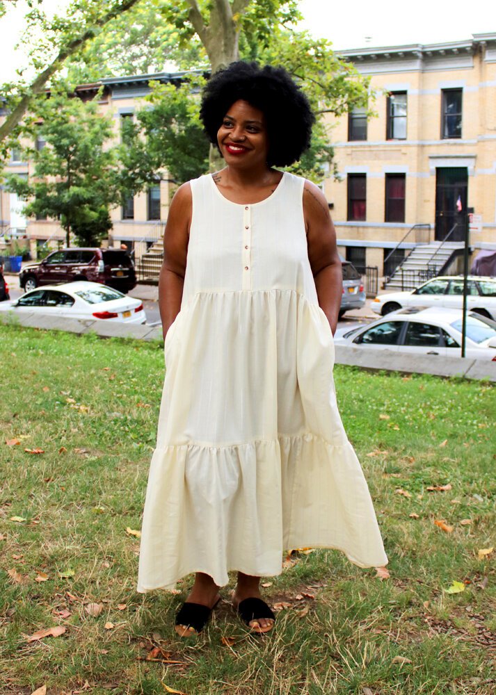 Christine Haynes Verano Tank sewing pattern with multiple views and optional pockets in sizes XS–4X