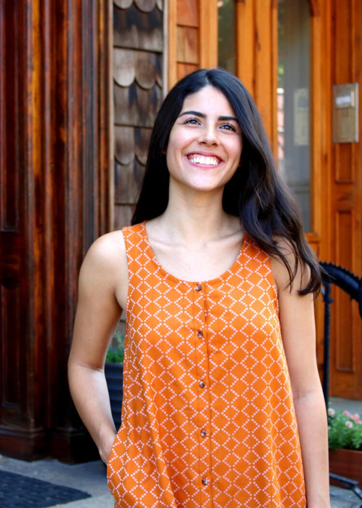 Christine Haynes Verano Tank sewing pattern with multiple views and optional pockets in sizes XS–4X