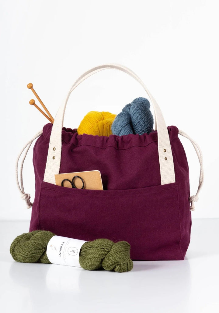Grainline Studio Town Bag sewing pattern for a versatile tote with drawstring closure and pockets