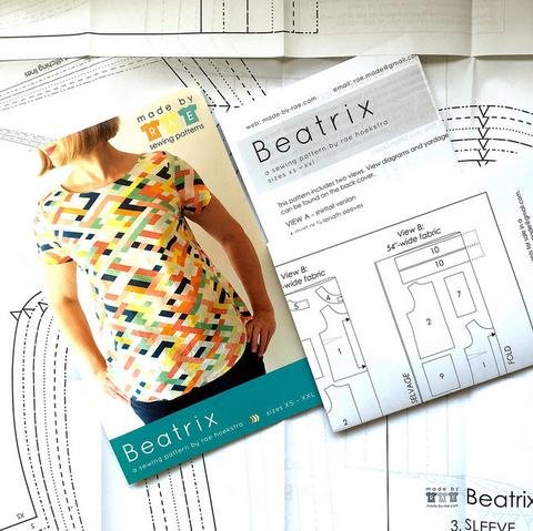 Made by Rae Beatrix button-back pullover top with customizable front bodice in lightweight cotton fabric