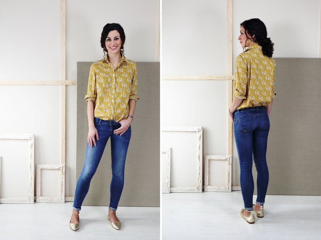 Liesl + Co Classic Shirt sewing pattern with professional details and cup size options