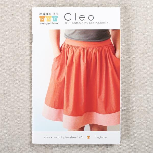 Made by Rae Cleo Skirt Pattern – flat-front gathered skirt with elastic back in versatile fabrics