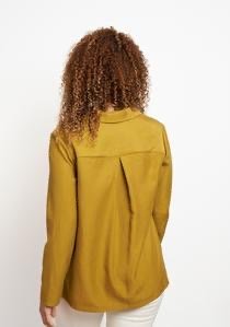 Grainline Studio Augusta Shirt and Dress sewing pattern cocoon-shaped top with asymmetrical collar and mitered split hem