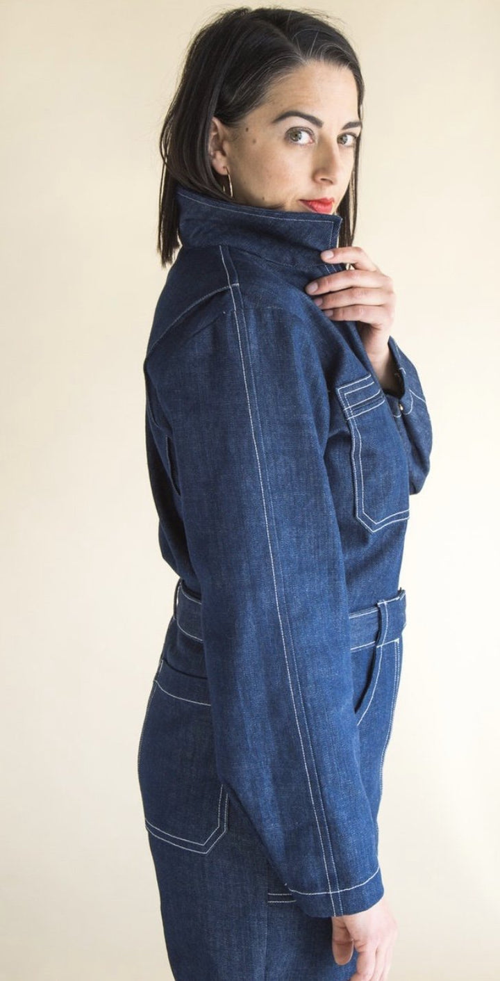 Closet Core Blanca Flight Suit sewing pattern – customizable boiler suit with sleeve, leg, and pocket variations