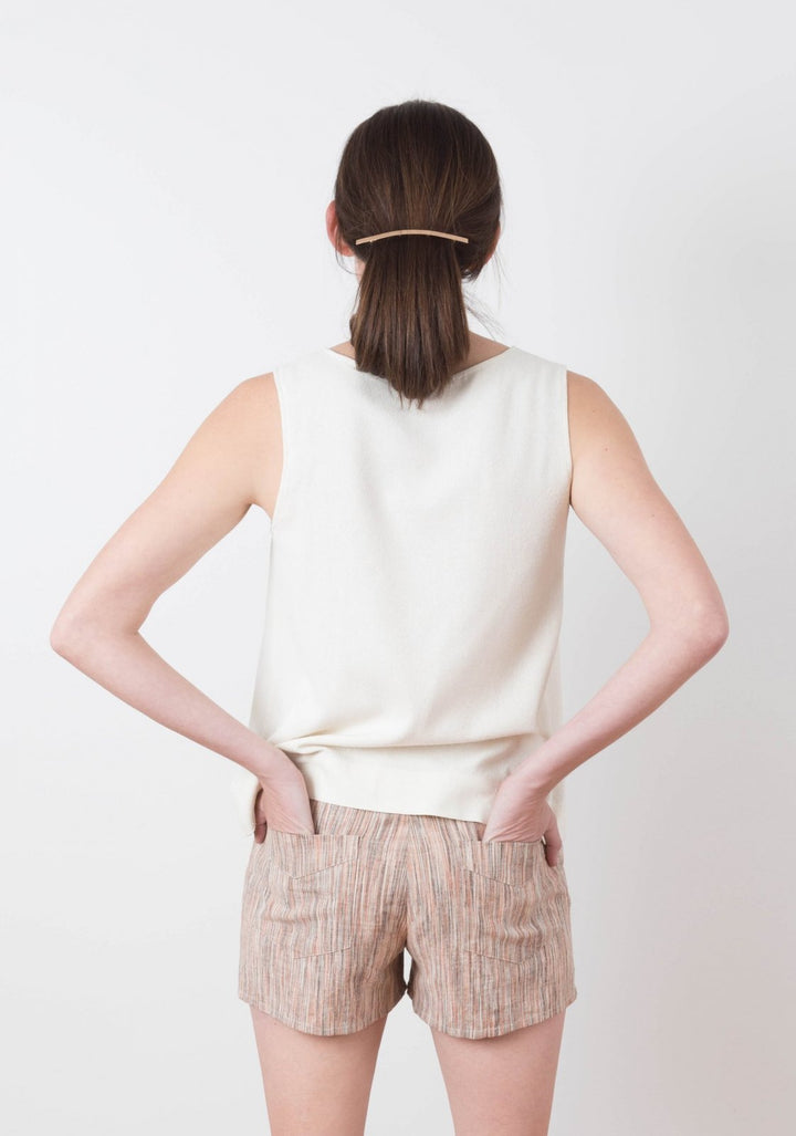 Grainline Studio Maritime Shorts sewing pattern with curved front pockets, back patch pockets, fly closure, sizes 0–18