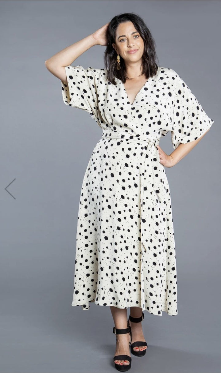 Closet Core Elodie Wrap Dress sewing pattern – romantic women’s wrap dress with sleeve and skirt variations