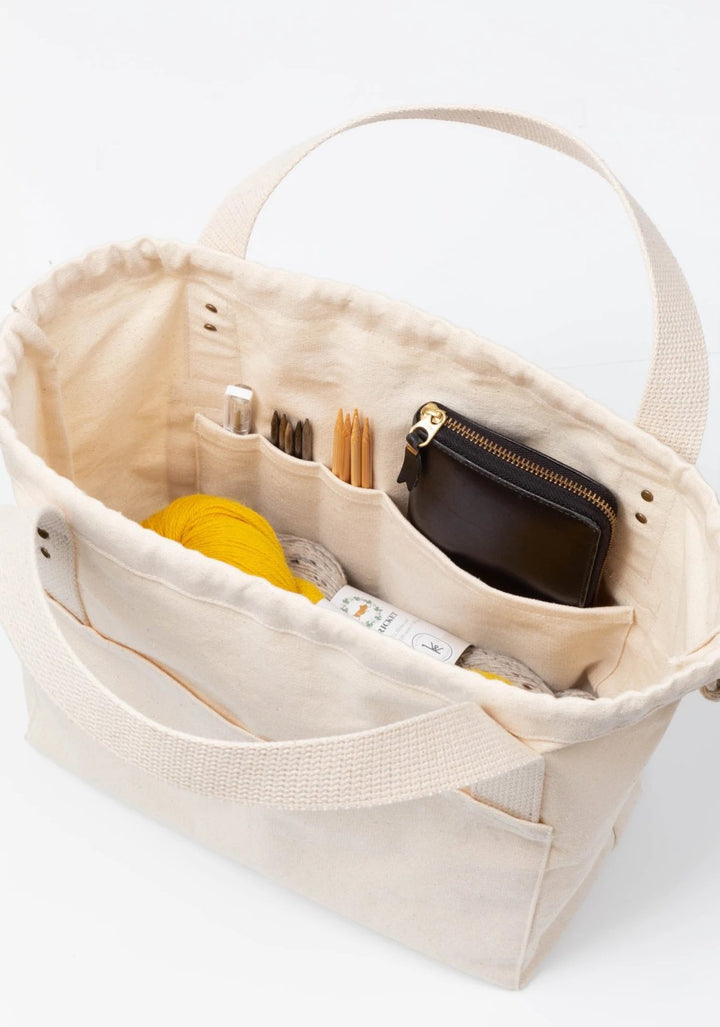 Grainline Studio Town Bag sewing pattern for a versatile tote with drawstring closure and pockets