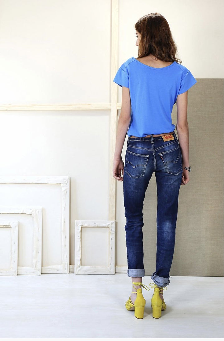 Liesl + Co Chai Tee sewing pattern with pleated details and sleeve variations