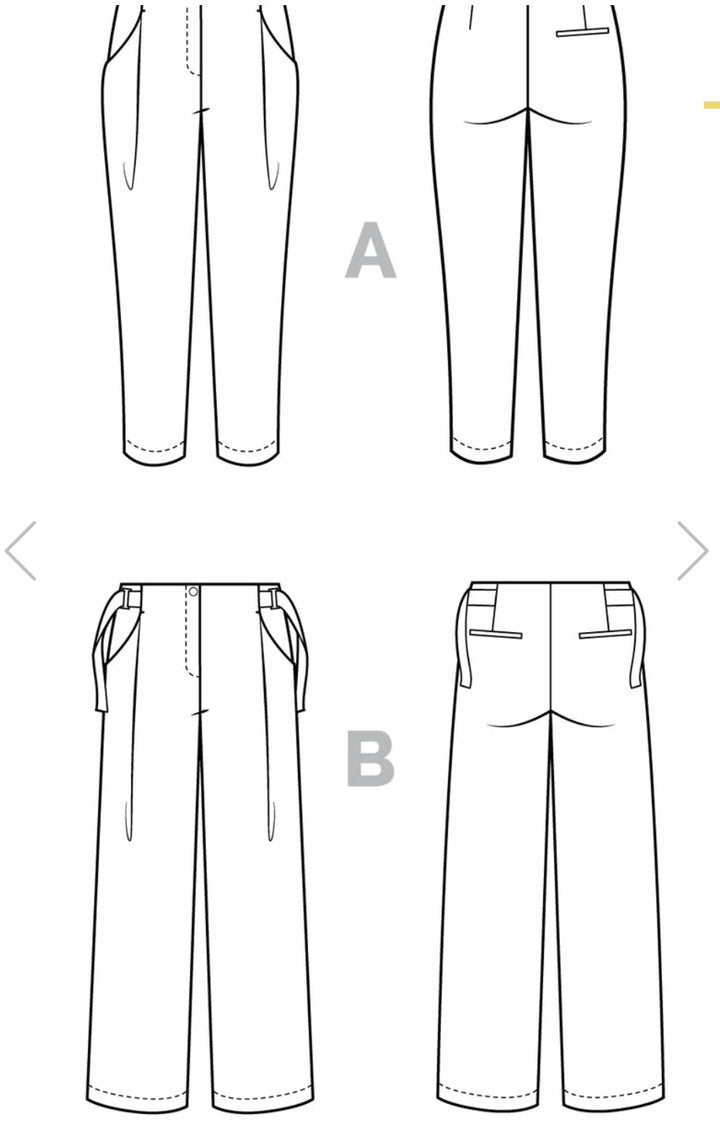 Create elegant, high-waisted pleated trousers with the Closet Core Mitchell Pattern. Featuring deep front pleats, angled pockets, tapered or wide-leg options, and optional waist tie, this sewing pattern is perfect for polished everyday wear.