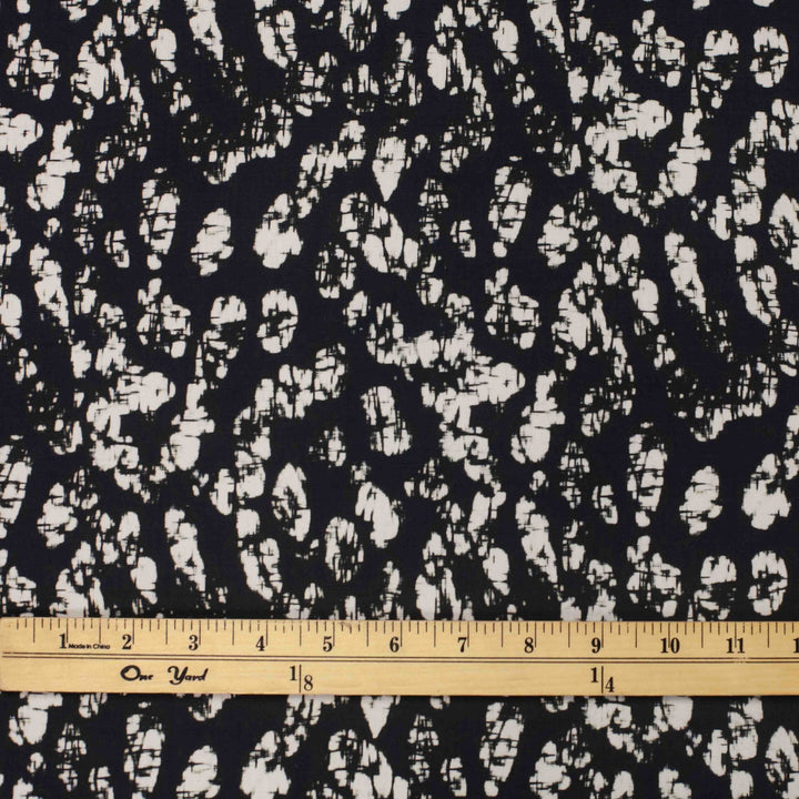Cotton Woven Midnight Blue and White Abstract Batik 100% cotton fabric for summer sewing project