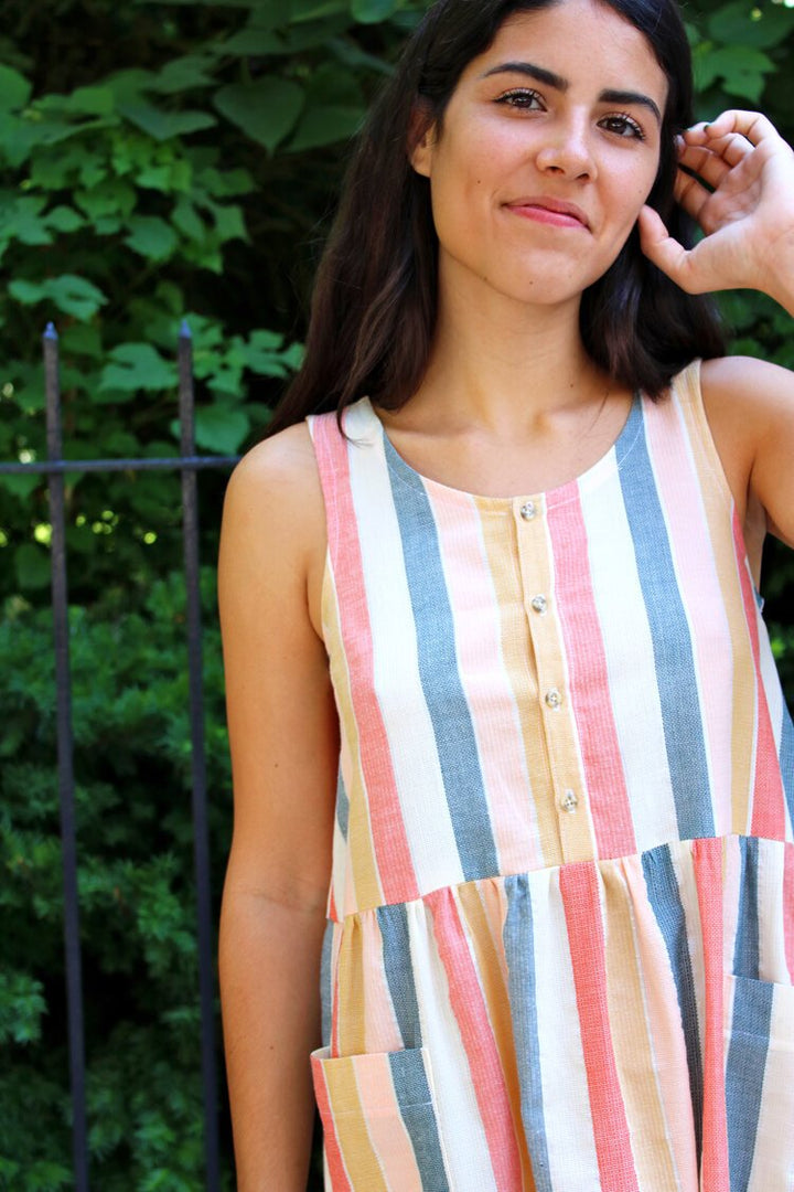 Christine Haynes Verano Tank sewing pattern with multiple views and optional pockets in sizes XS–4X