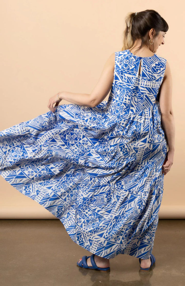 Closet Core Azure sewing pattern – versatile dress, skirt, and sleeveless top with tiered gathered design