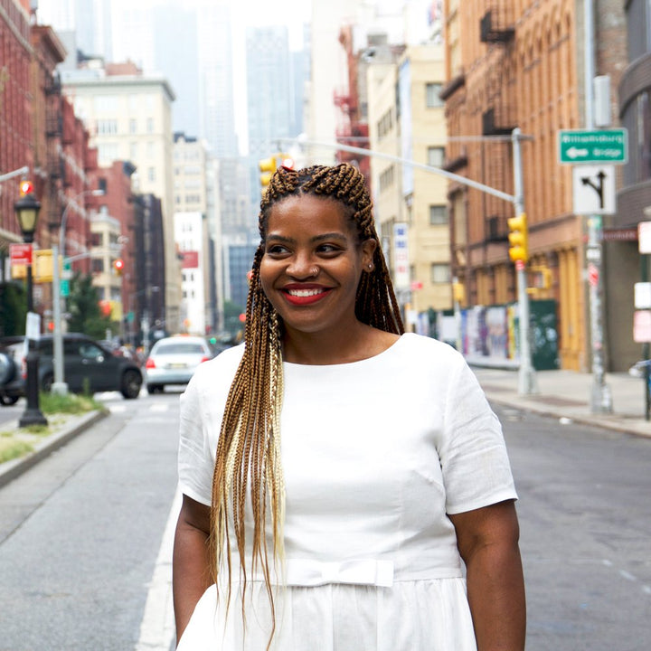 Christine Haynes Emery Dress sewing pattern – vintage fit-and-flare dress with in-seam pockets and two sleeve options