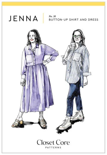 Closet Core Jenna Shirt and Shirtdress sewing pattern – oversized women’s button-up shirt with multiple style options