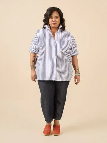 Closet Core Jenna Shirt and Shirtdress sewing pattern – oversized women’s button-up shirt with multiple style options