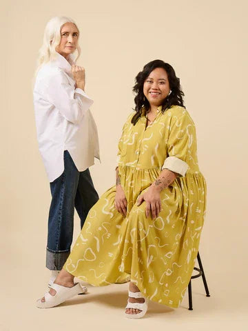 Closet Core Jenna Shirt and Shirtdress sewing pattern – oversized women’s button-up shirt with multiple style options