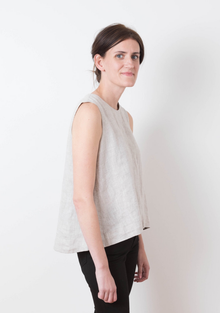 Grainline Studio Hadley Top sewing pattern – drapey semi-formal top with jewel or V-neck options