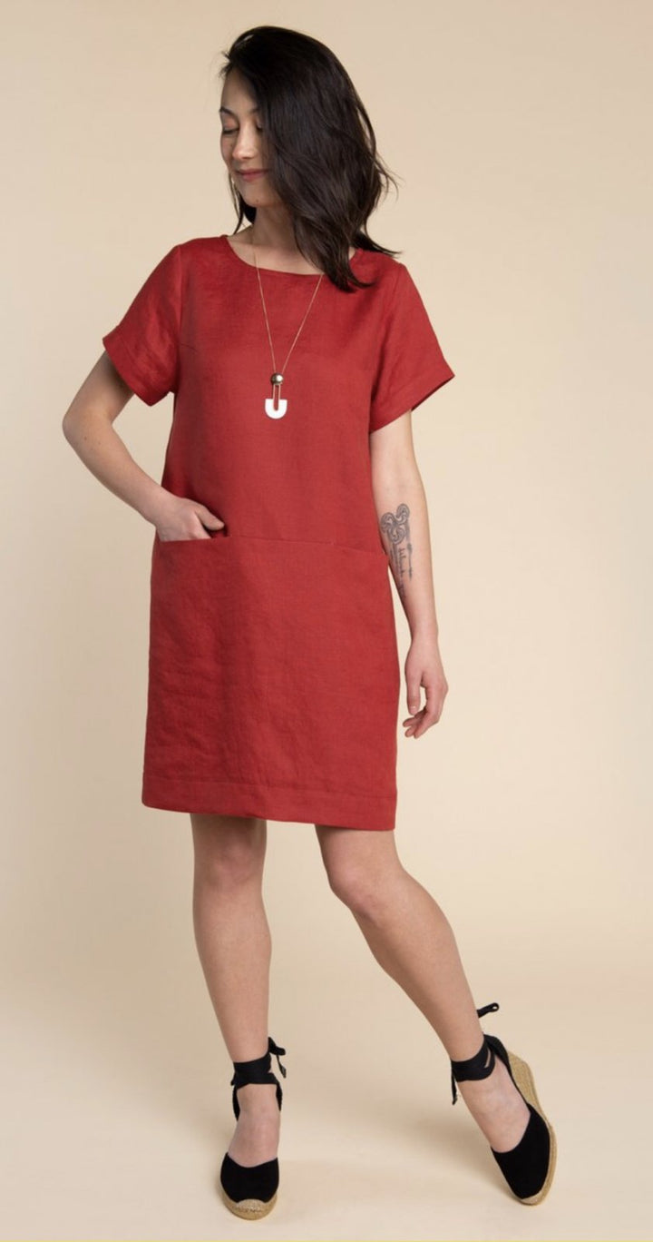 Closet Core Cielo Top & Dress sewing pattern – versatile boxy tee and shift dress with multiple sleeve and pocket options