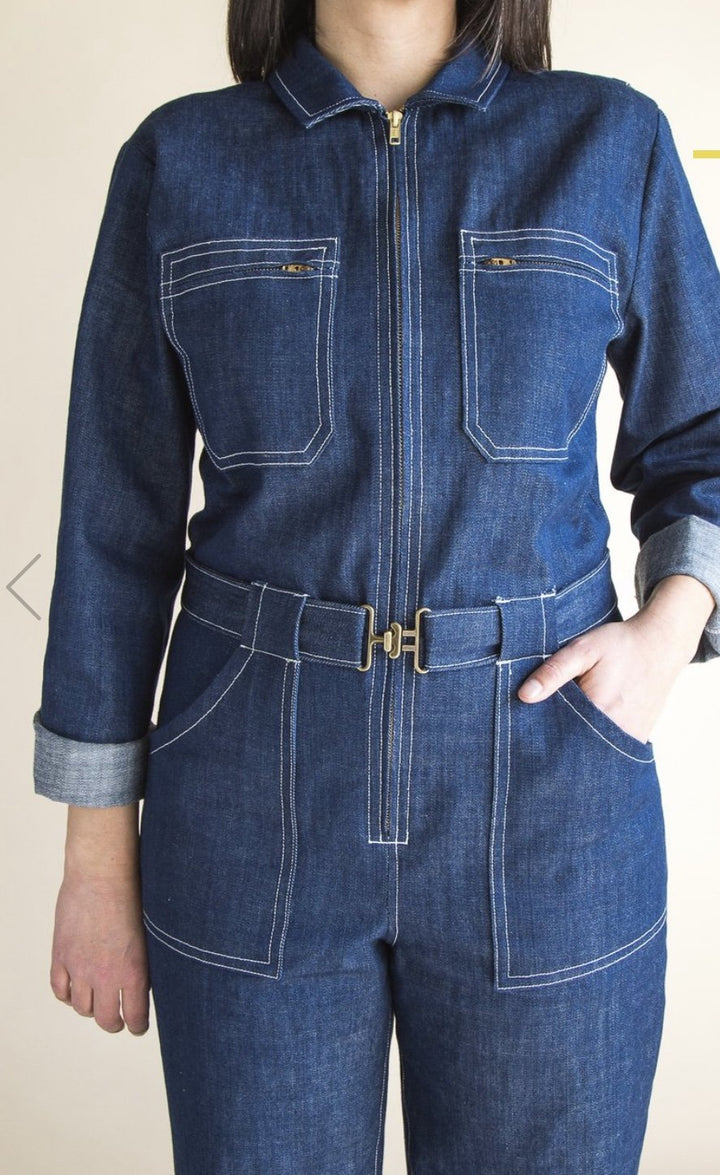 Closet Core Blanca Flight Suit sewing pattern – customizable boiler suit with sleeve, leg, and pocket variations