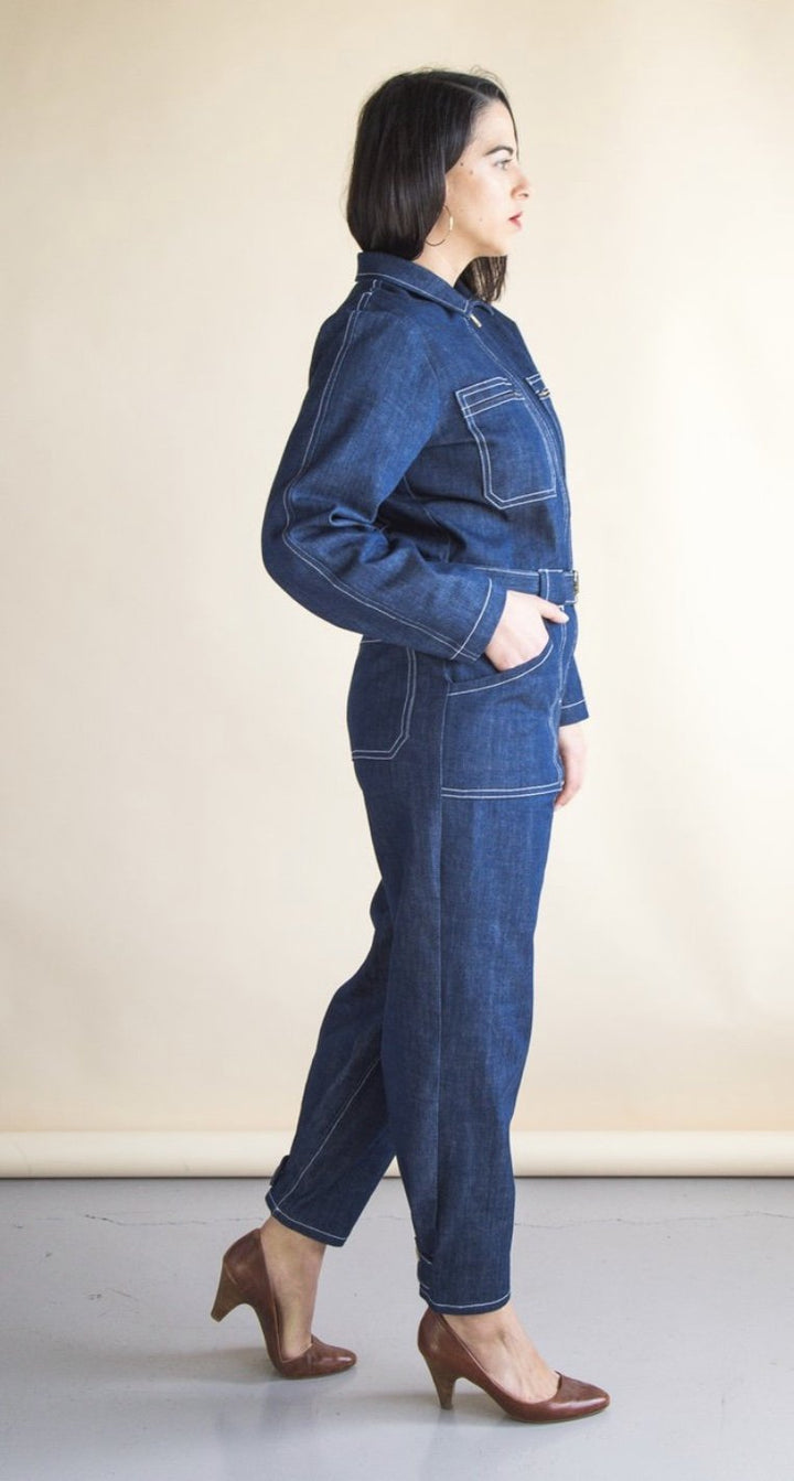 Closet Core Blanca Flight Suit sewing pattern – customizable boiler suit with sleeve, leg, and pocket variations