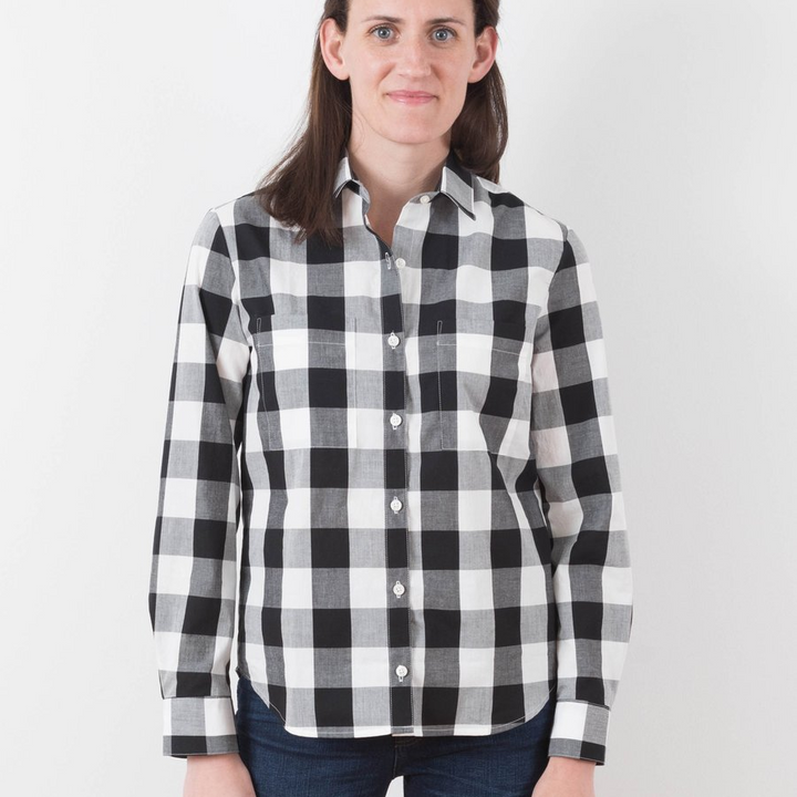 Grainline Studio Archer Button Up sewing pattern – loosely fitted shirt with angled or straight cuffs and back detailing