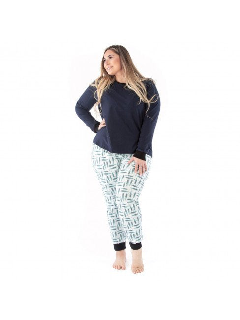 Jalie Jeanne PJ’s two-piece knit pajama set with long-sleeve top and high-waist pants