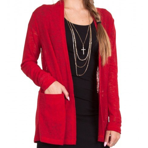Jalie Helene Shawl Collar Cardigan sewing pattern – open-front cardigan with draping and pockets
