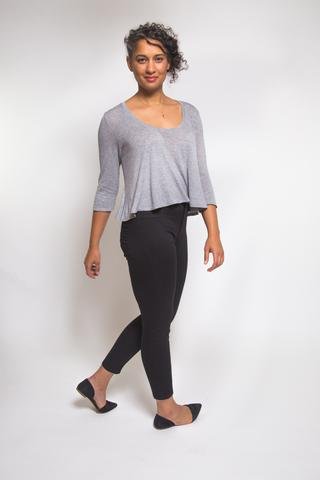 Closet Core Ebony Tee & Knit Dress sewing pattern – versatile drapey top and dress design with multiple neckline and sleeve options