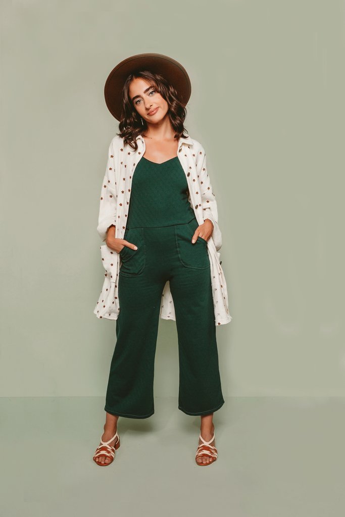 Friday Pattern Co. Ilford Jacket sewing pattern with drop shoulders, placketed or boxy sleeves, multiple pocket options, two lengths, sizes XS–4X