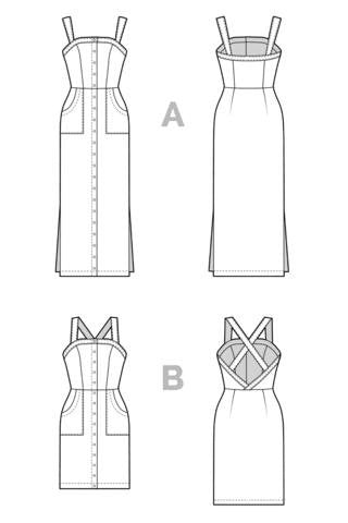 Closet Core Fiona Sundress sewing pattern – fitted button-up dress with interchangeable bodice and skirt options