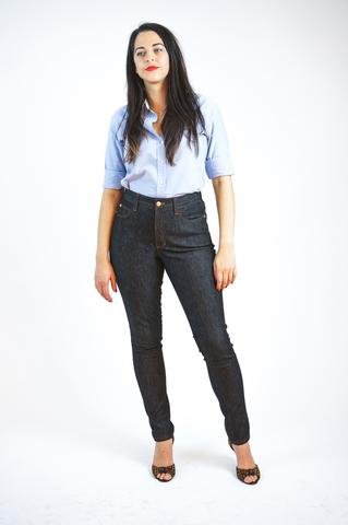Closet Core Ginger Skinny Jeans sewing pattern – flattering stretch denim jeans with high-rise skinny or low-rise stovepipe options