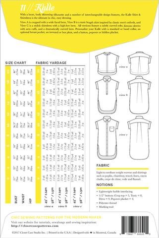 Closet Core Kalle Shirt & Shirtdress sewing pattern – versatile women’s shirt, tunic, and shirtdress design