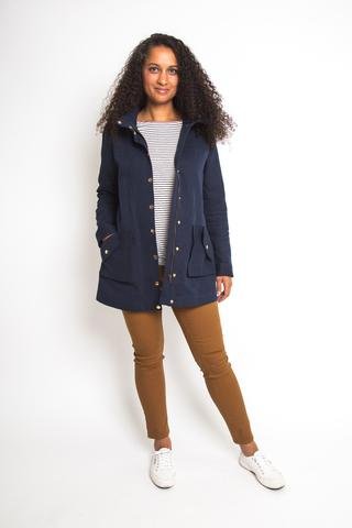 Closet Core Kelly Anorak Jacket sewing pattern – modern lightweight coat with hood, pockets, and drawstring waist