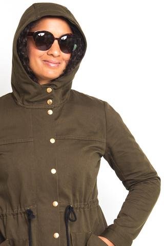 Closet Core Kelly Anorak Jacket sewing pattern – modern lightweight coat with hood, pockets, and drawstring waist