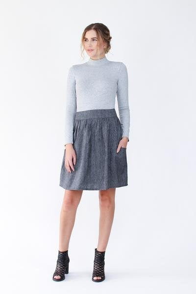 Megan Nielsen Rowan Bodysuit and Tee sewing pattern with multiple neckline, sleeve, and bodysuit variations